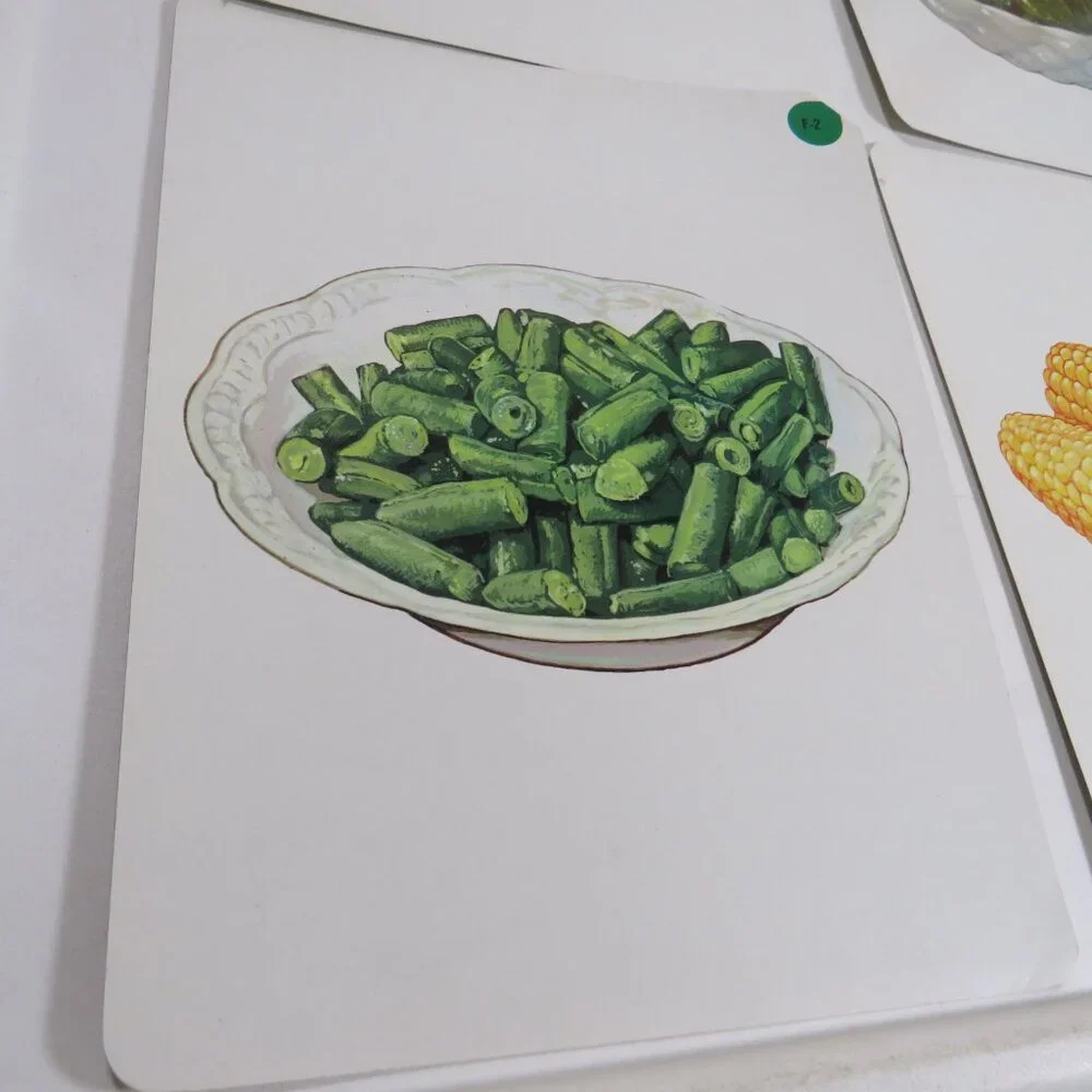 Peabody FOOD 1960s Vegetables (9) cards Vintage Artwork